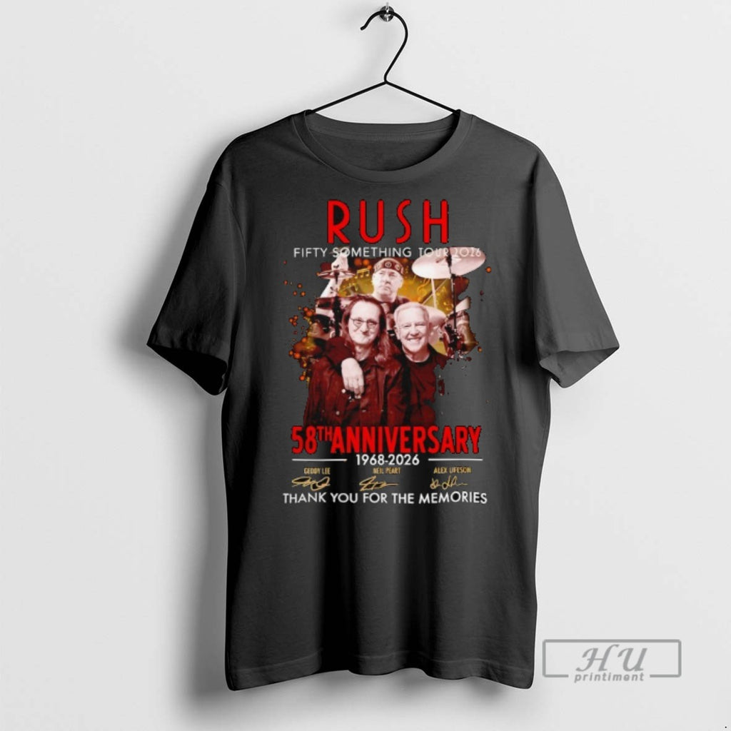 Limited Edition Rush Fifty Something Tour 2025 Celebrating 58th Anniversary Since 1968 Graphic