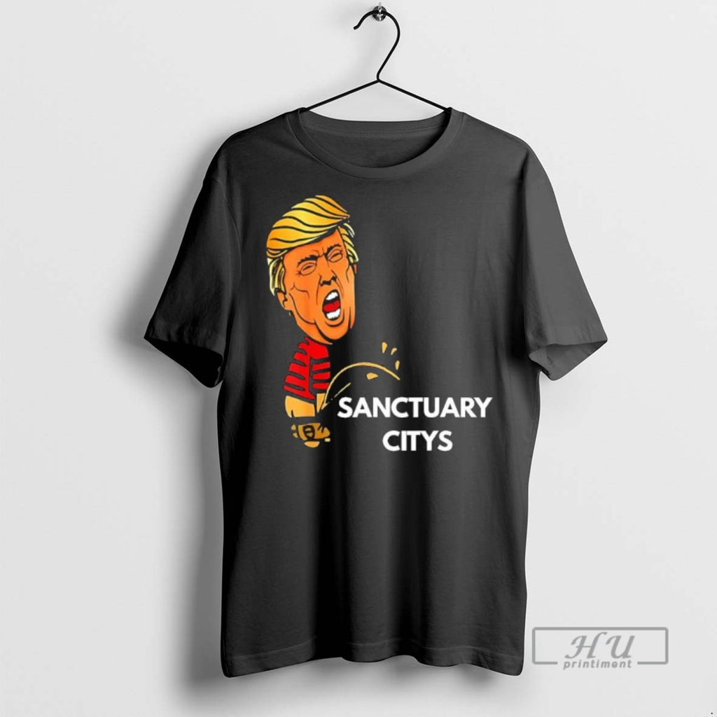 Limited Edition Sanctuary City Opponent Patriotic Law Enforcement Trump Piss On Graphic Tee Shirt