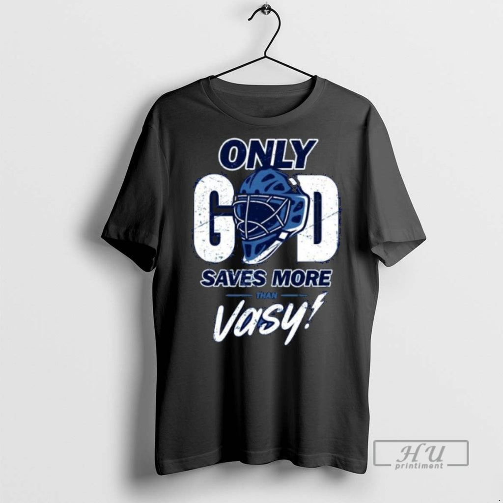 Limited Edition Tampa Bay Hockey Only God Saves More Than Vasy Graphic Tee Shirt
