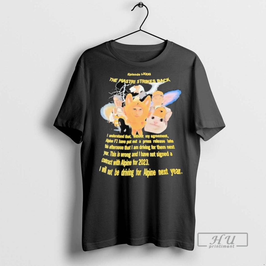 Limited Edition The Piastri Strikes Back Lightning Meme Graphic Tee Shirt Sweatshirt Hoodies