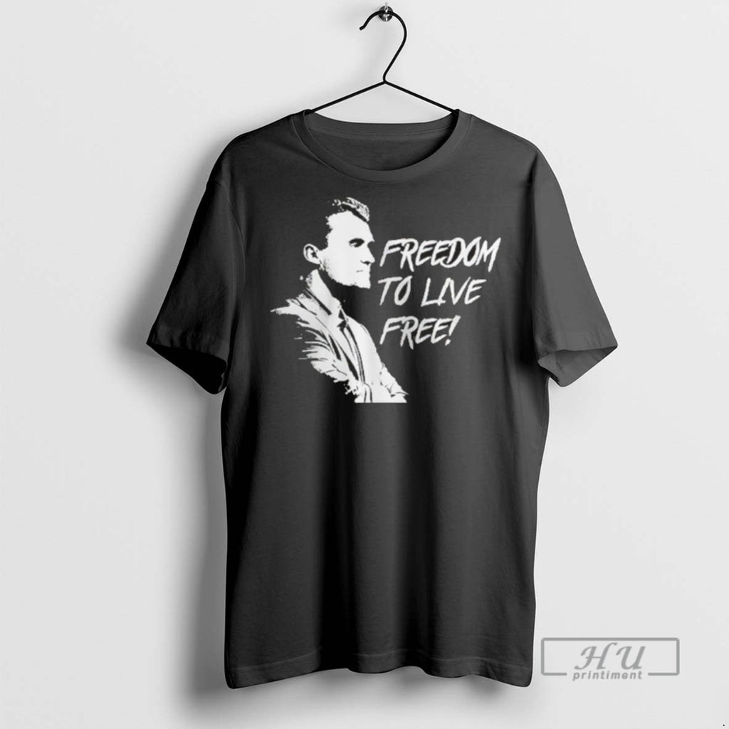 Limited Edition Valuetainmen Charlie Kirk Freedom To Live Free Graphic Tee Shirt Sweatshirt Hoodies