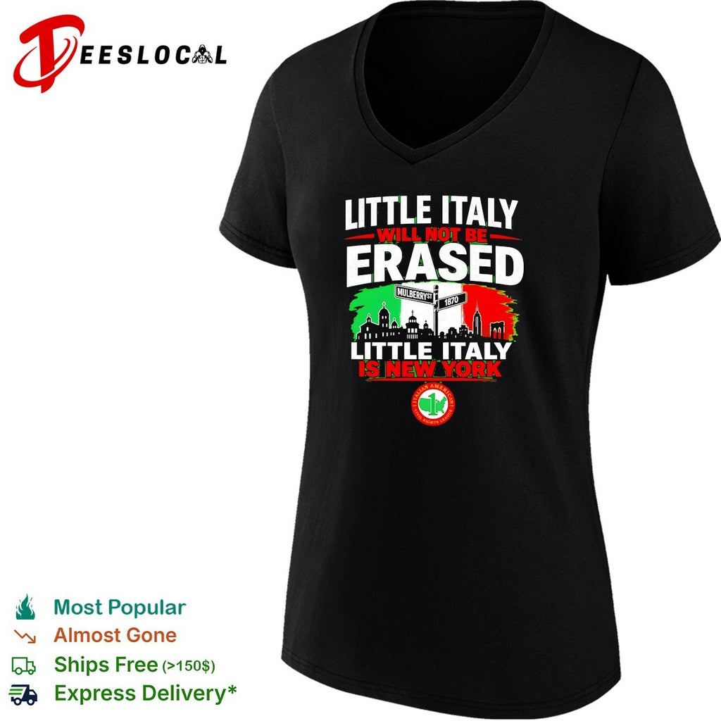 Little Italy will not be erased Mulberry Street 1870 skyline New York shirt