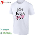 Live laugh goetta crossed out over live laugh love cursive lettering parody shirt