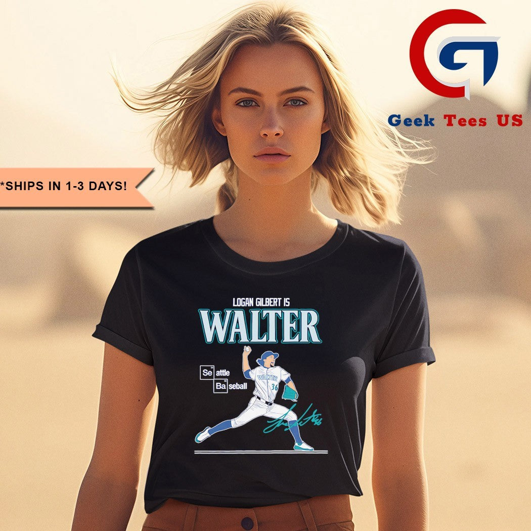 Logan Gilbert is Walter Seattle Mariners MLB 2025 baseball signature shirt