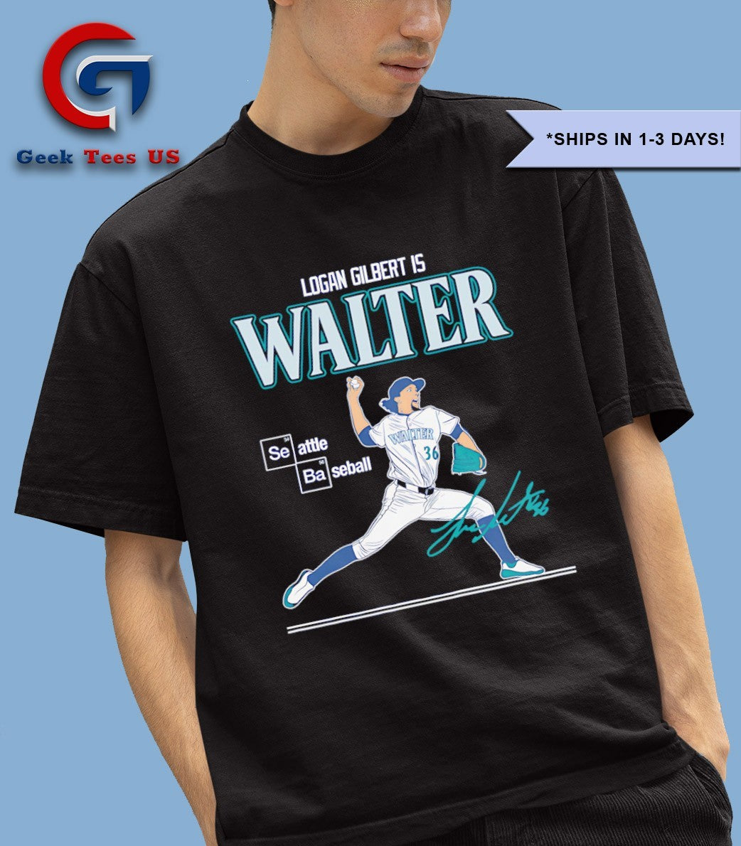 Logan Gilbert is Walter Seattle Mariners MLB 2025 baseball signature shirt