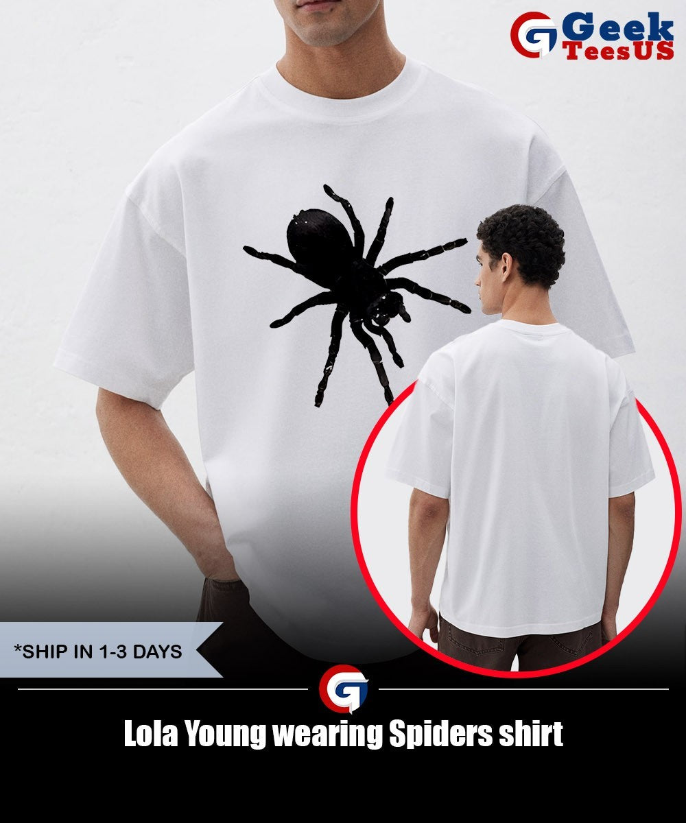 Lola Young wearing Spiders shirt