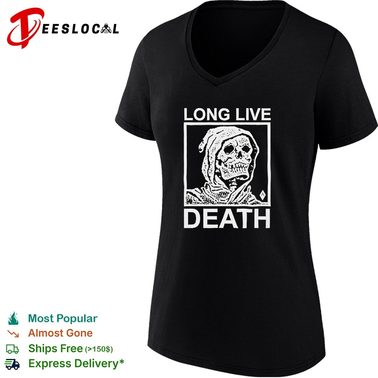 Long Live Death Grim Reaper Skull Memento Mori shirt