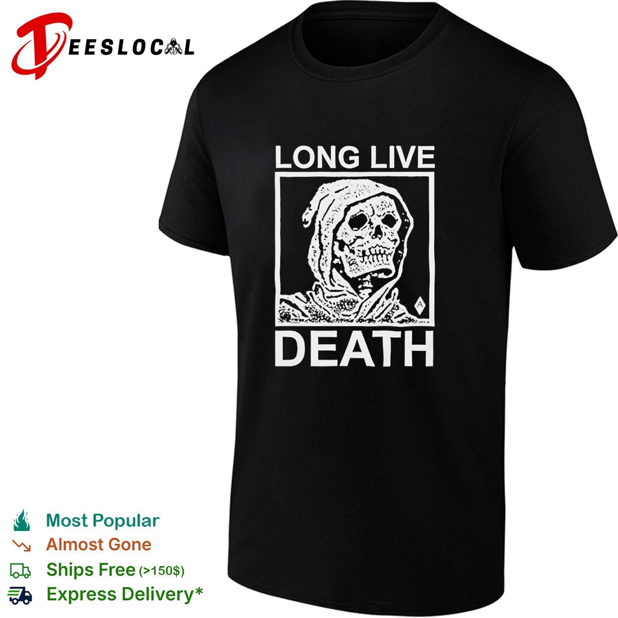 Long Live Death Grim Reaper Skull Memento Mori shirt