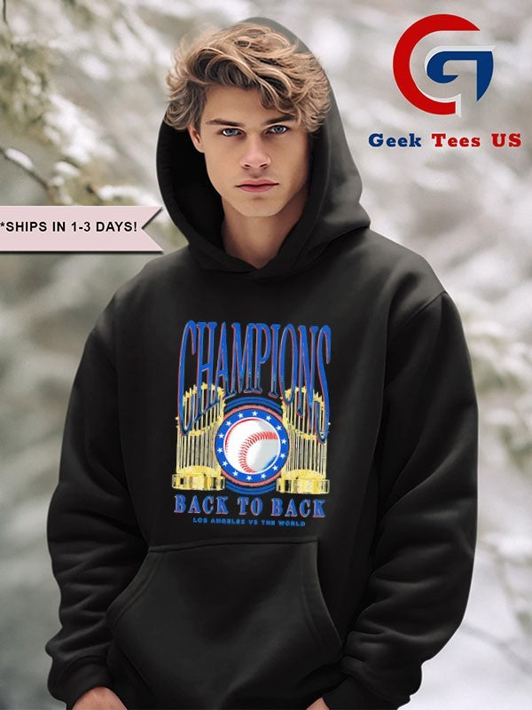 Los Angeles Dodgers 2025 MLB World Series Champions Back To Back trophies shirt