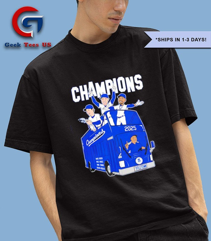 Los Angeles Dodgers 2025 MLB World Series Champions the parade bus shirt