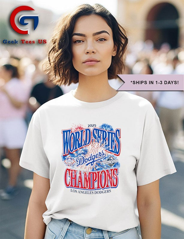 Los Angeles Dodgers 2025 World Series Champions firework shirt