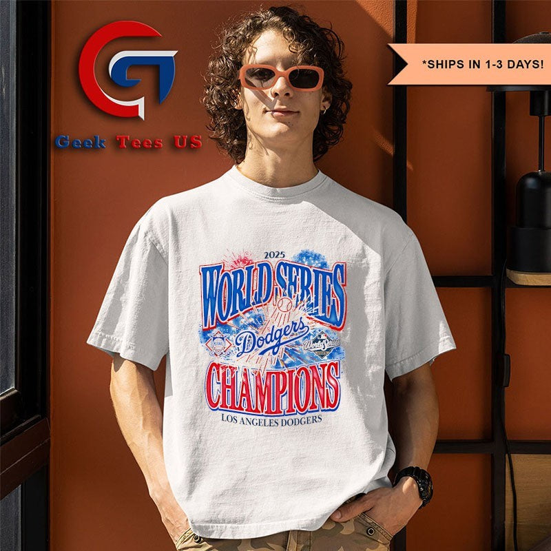 Los Angeles Dodgers 2025 World Series Champions firework shirt