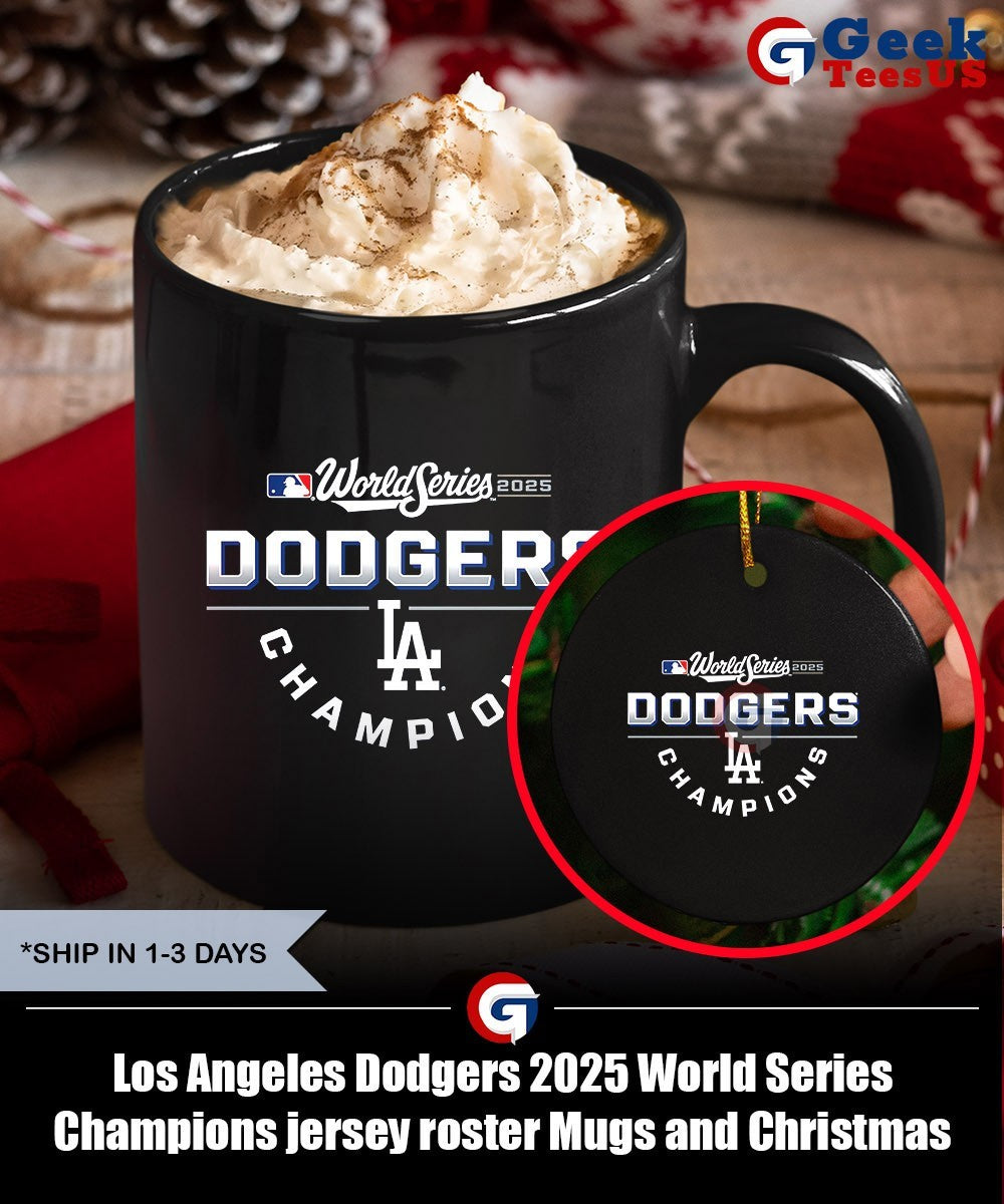 Los Angeles Dodgers 2025 World Series Champions jersey roster shirt