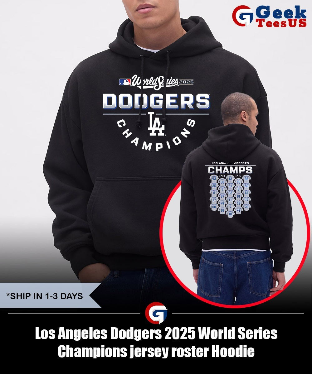 Los Angeles Dodgers 2025 World Series Champions jersey roster shirt