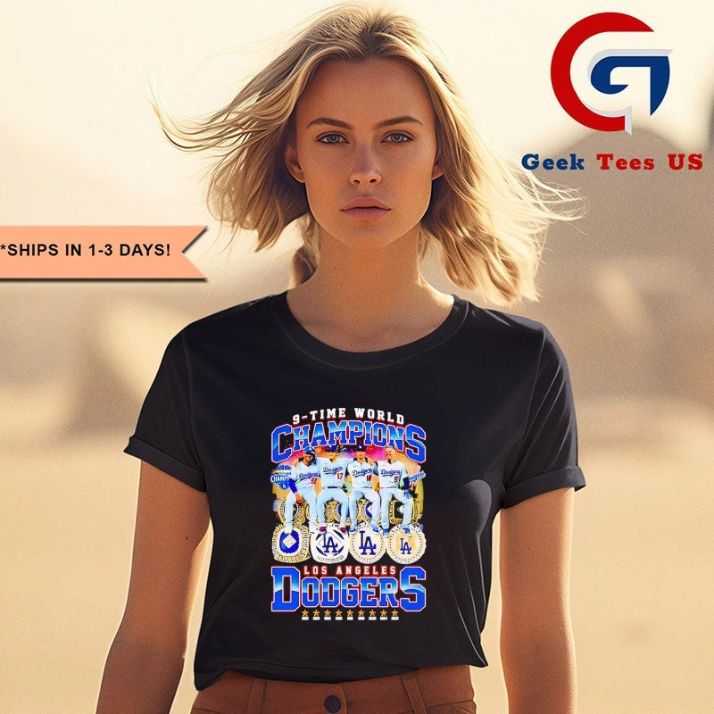 Los Angeles Dodgers 9-time World Series Champions players graphic shirt