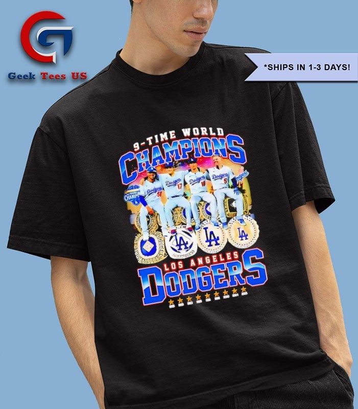 Los Angeles Dodgers 9-time World Series Champions players graphic shirt