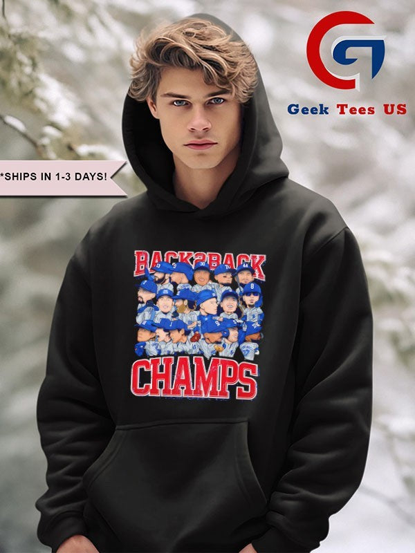 Los Angeles Dodgers Baseball Back 2 Back Champions 2025 caricature shirt
