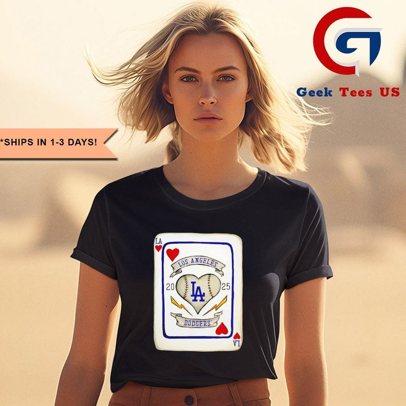 Los Angeles Dodgers MLB 2025 World Series Champions playing card shirt