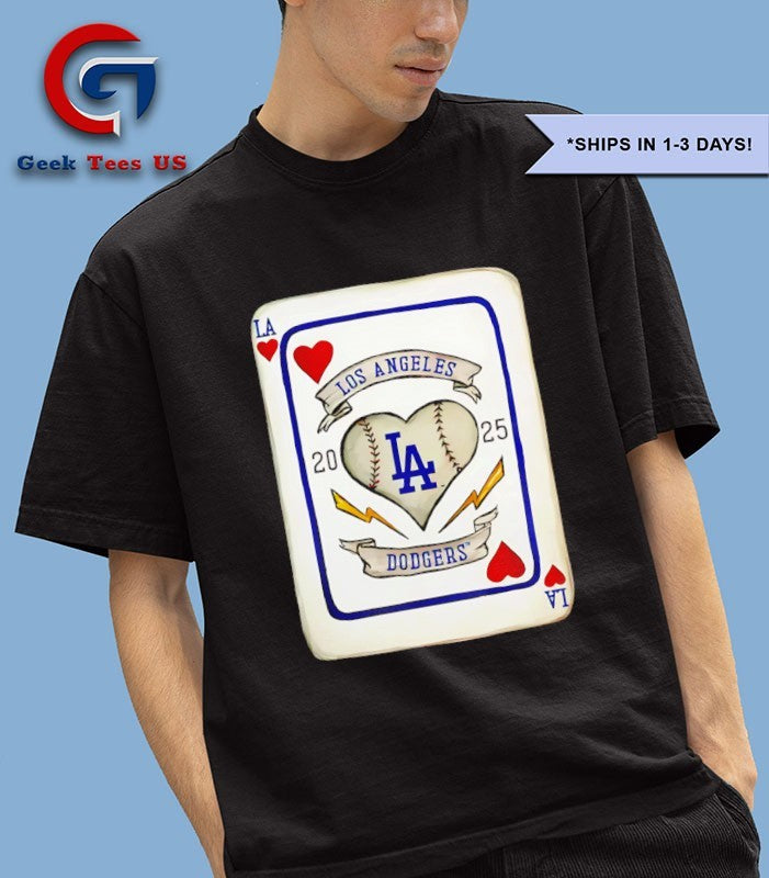 Los Angeles Dodgers MLB 2025 World Series Champions playing card shirt