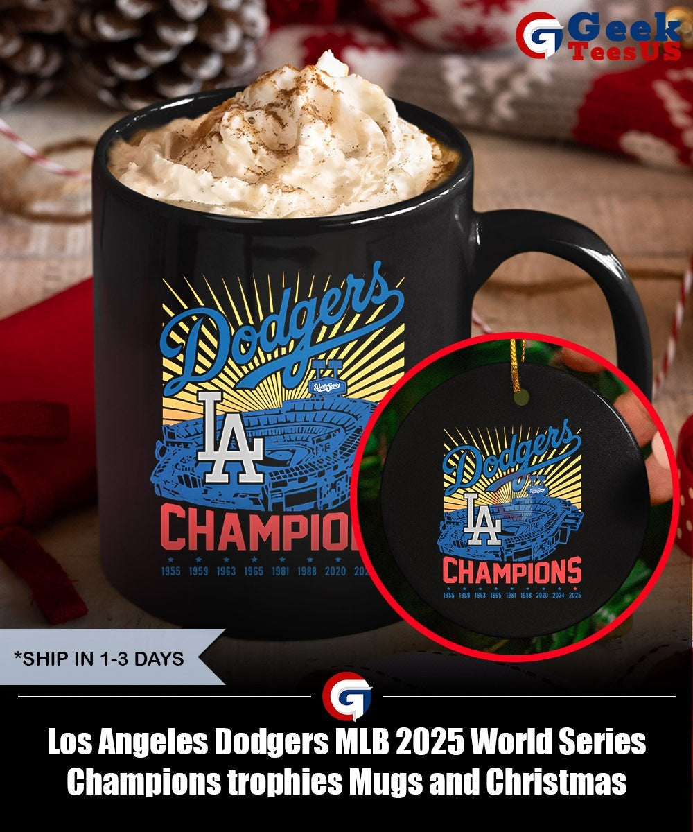 Los Angeles Dodgers MLB 2025 World Series Champions trophies shirt