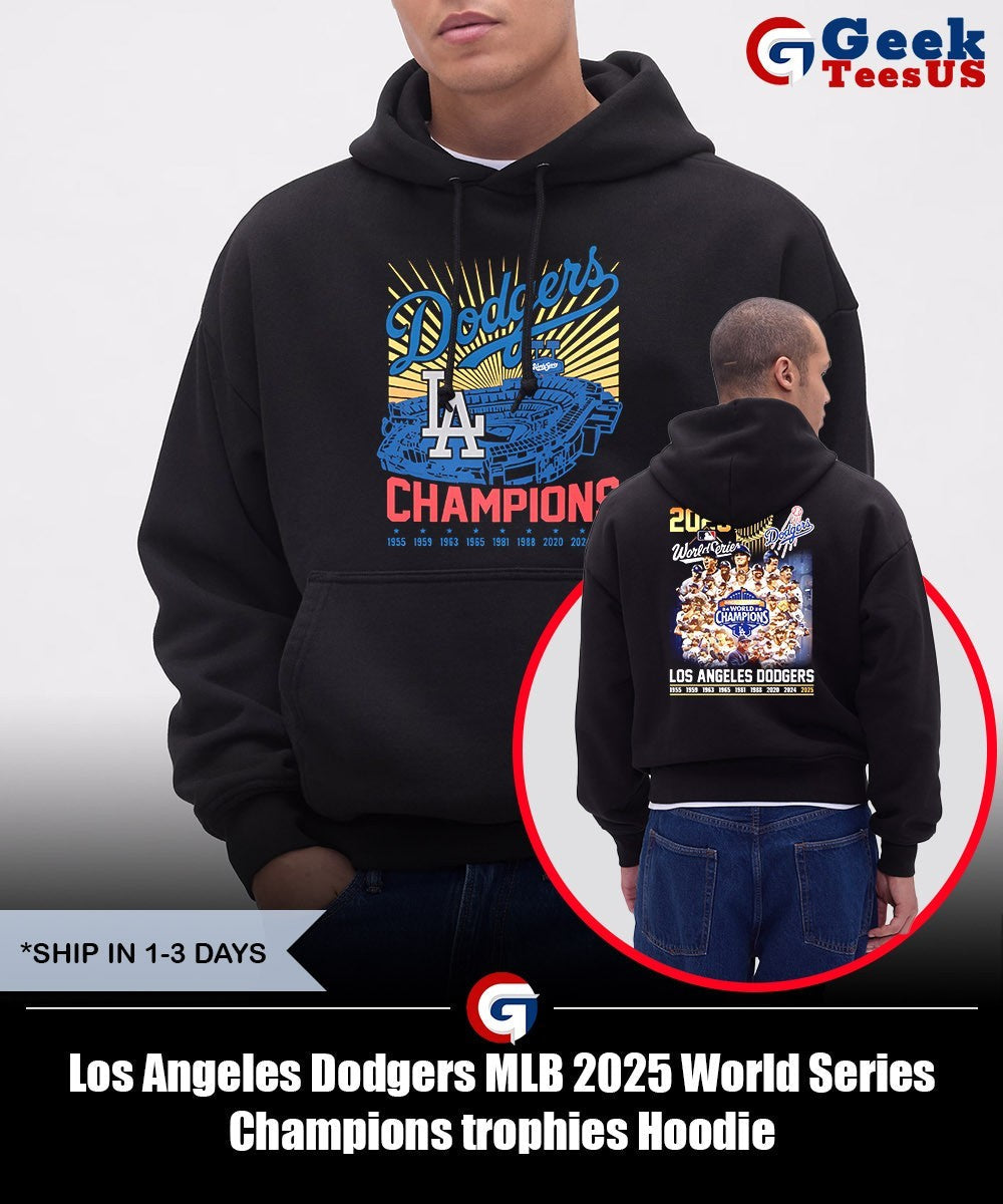 Los Angeles Dodgers MLB 2025 World Series Champions trophies shirt