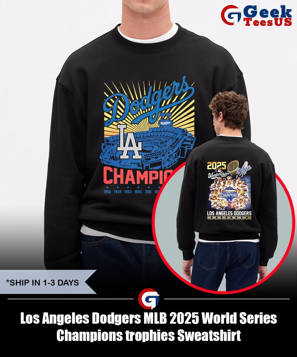 Los Angeles Dodgers MLB 2025 World Series Champions trophies shirt