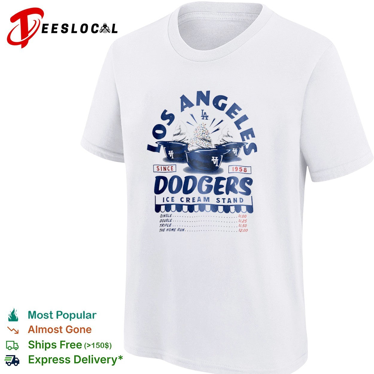 Los Angeles Dodgers Since 1958 Ice Cream Stand shirt