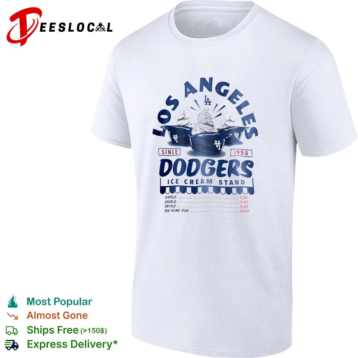 Los Angeles Dodgers Since 1958 Ice Cream Stand shirt