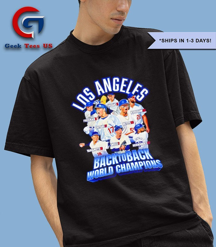 Los Angeles Dodgers back to back World Champions 2025 signature shirt