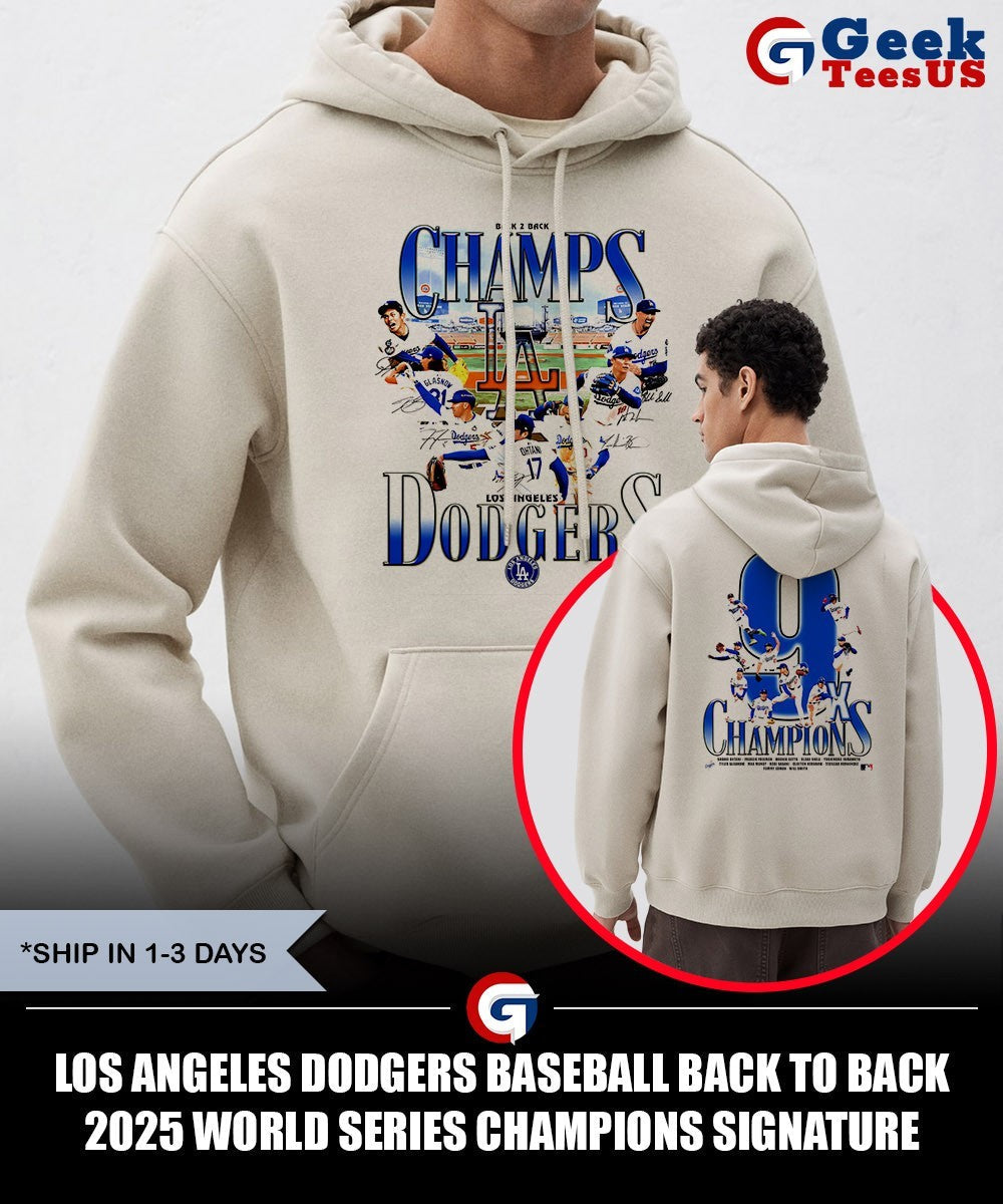 Los Angeles Dodgers baseball Back to Back 2025 World Series Champions signature shirt