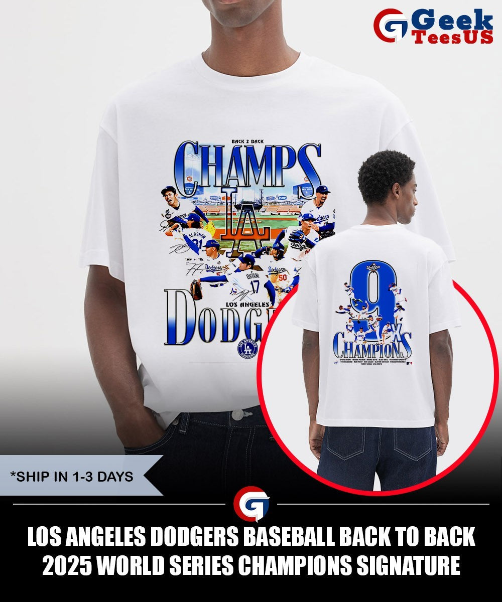Los Angeles Dodgers baseball Back to Back 2025 World Series Champions signature shirt