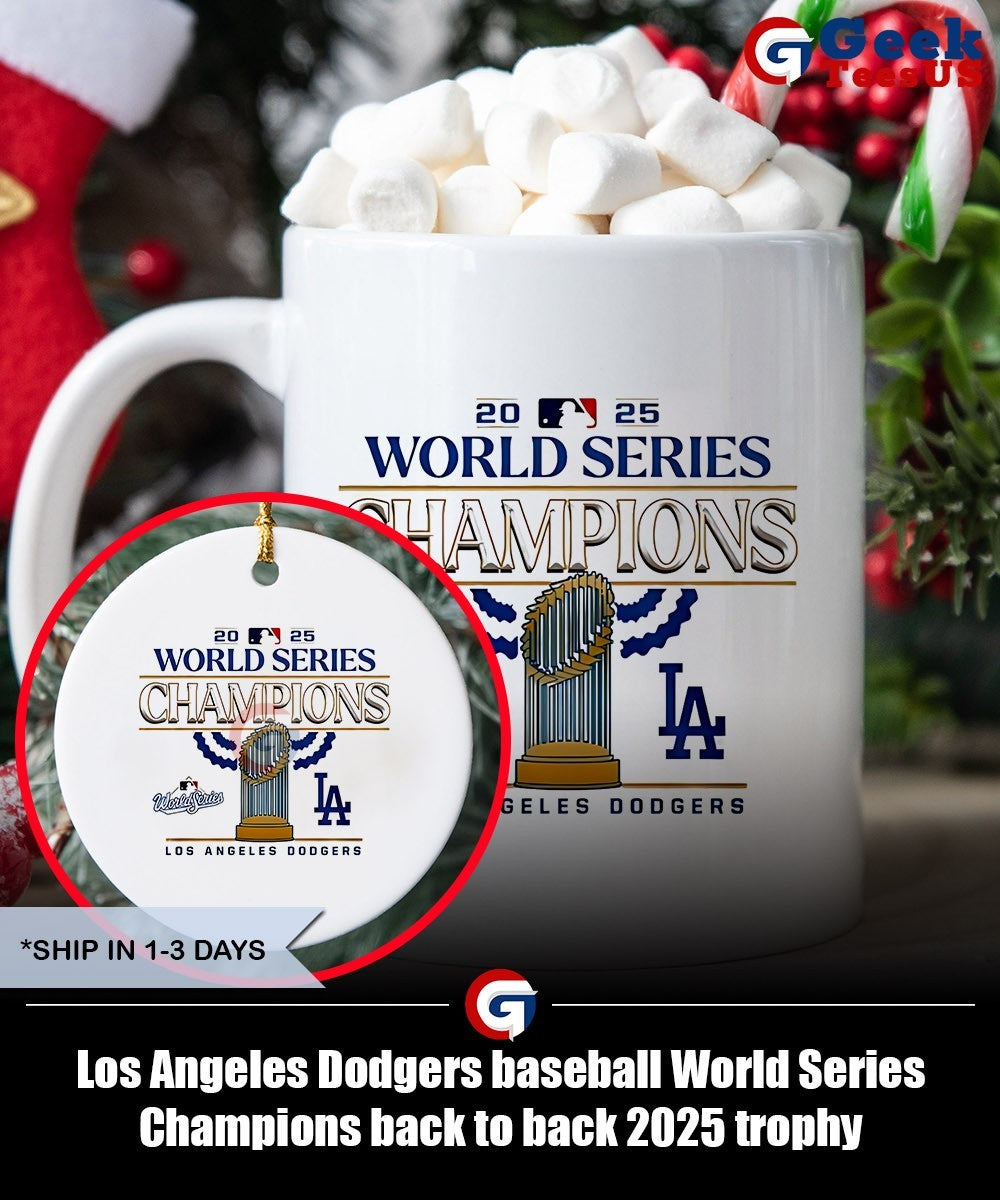 Los Angeles Dodgers baseball World Series Champions back to back 2025 trophy signature shirt