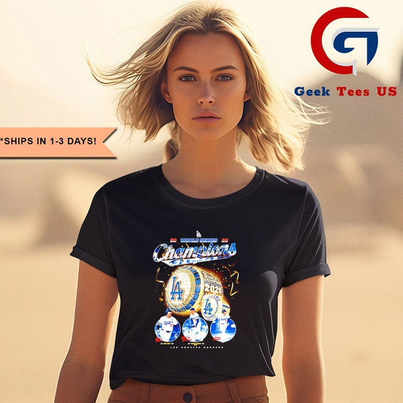 Los Angeles Dodgers rings Shohei Ohtani Yoshinobu Yamamoto and Freddie Freeman World Series 2025 shirt