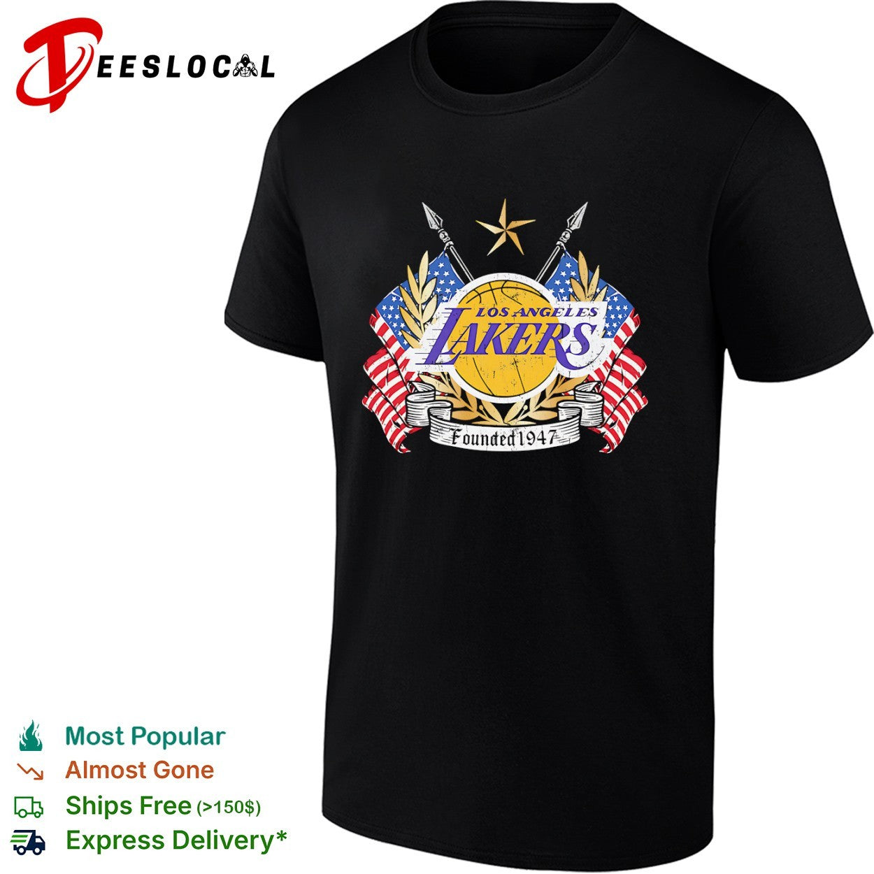 Los Angeles Lakers Founded 1947 Distressed Logo shirt