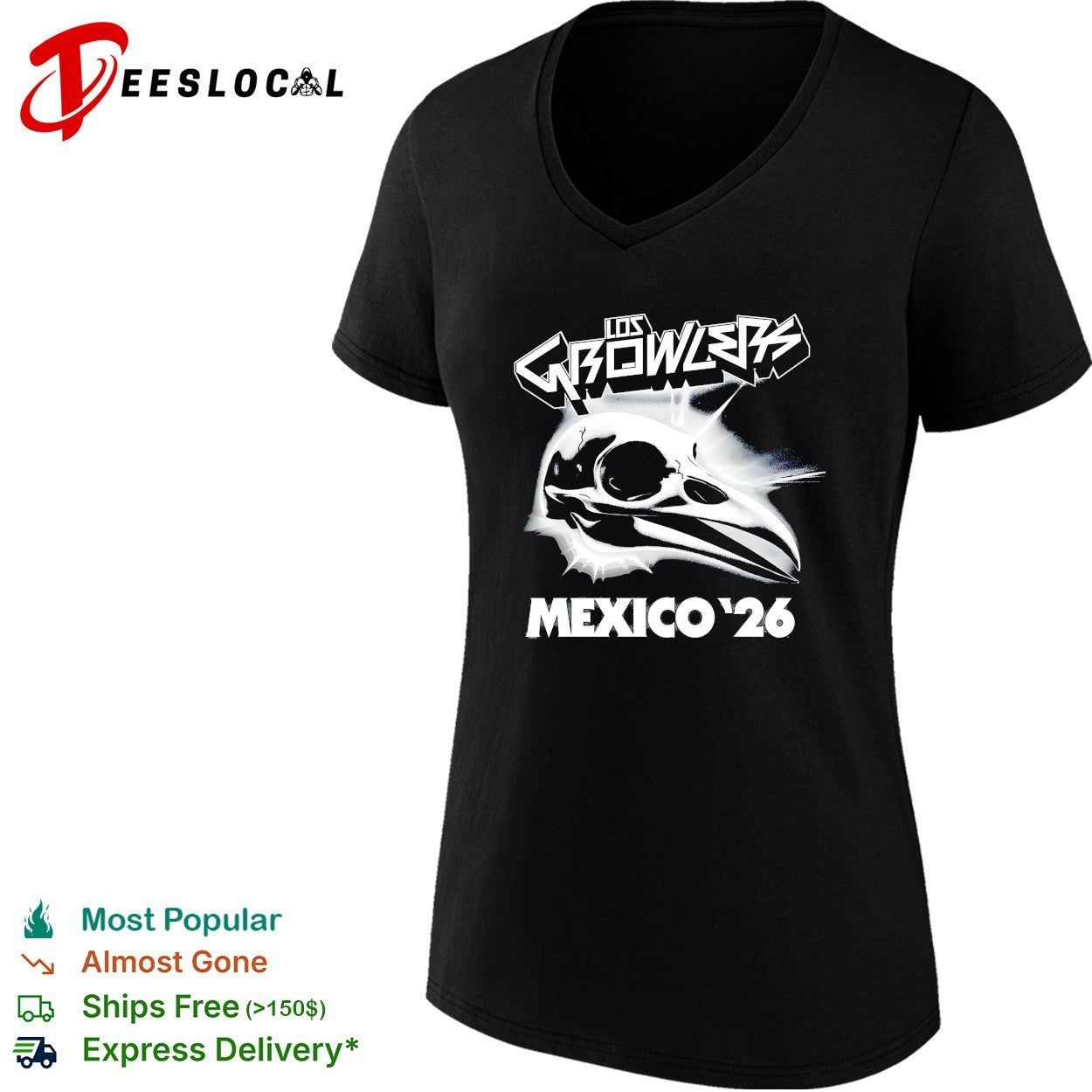 Los Growlers Mexico 26 bird skull shirt