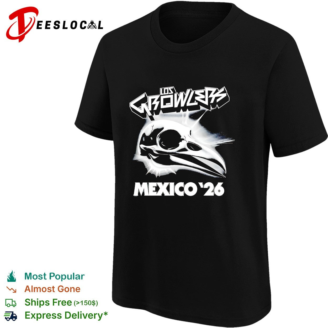 Los Growlers Mexico 26 bird skull shirt