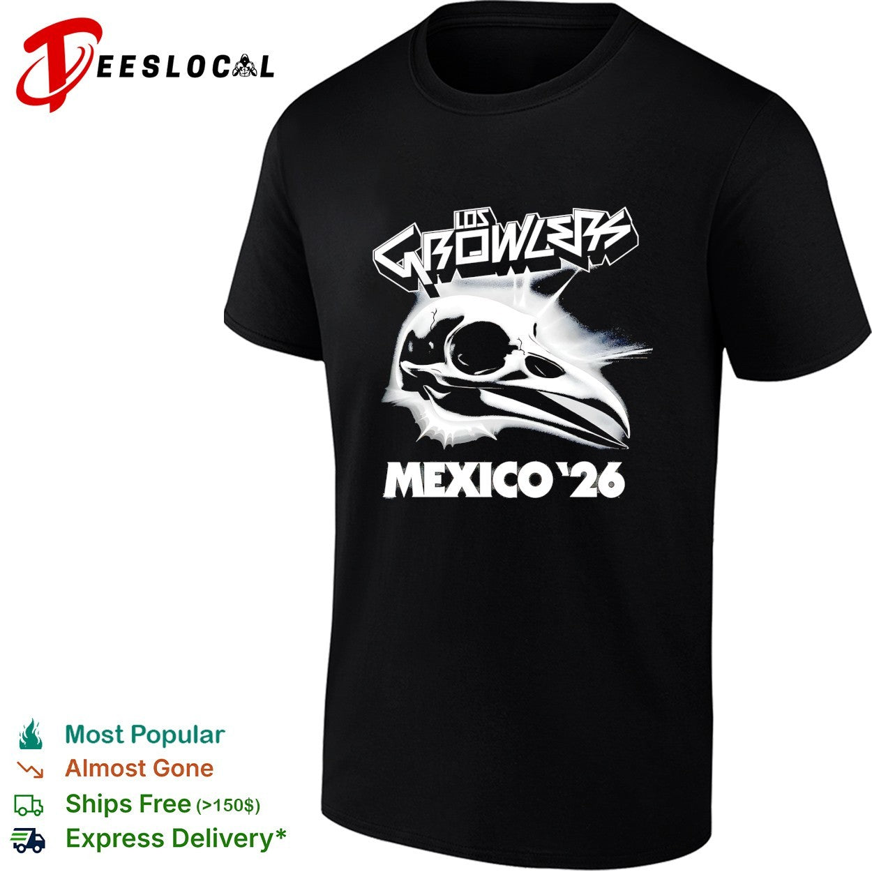 Los Growlers Mexico 26 bird skull shirt