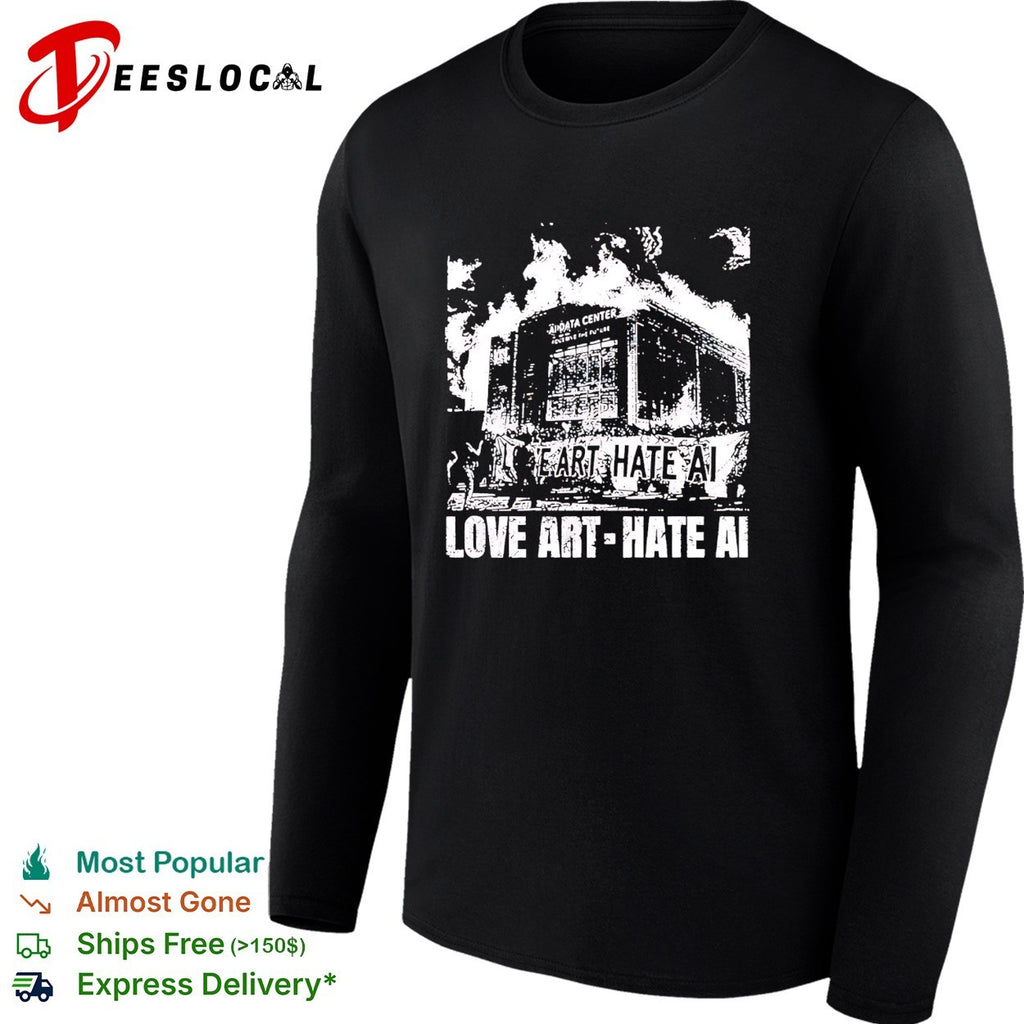 Love art hate AI protest shirt