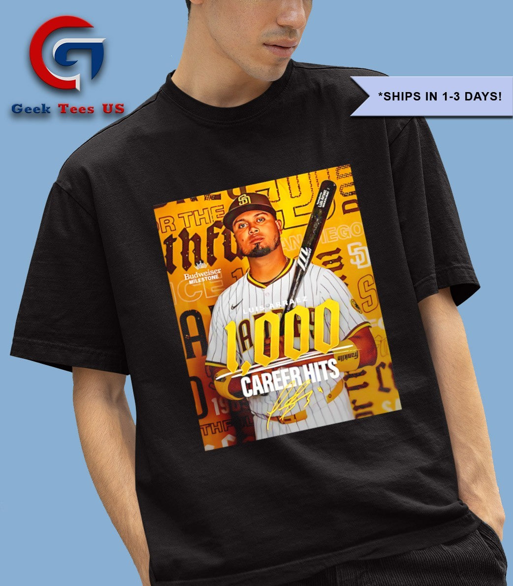 Luis Arraez San Diego Padres MLB 1000 Career Hits signature poster shirt