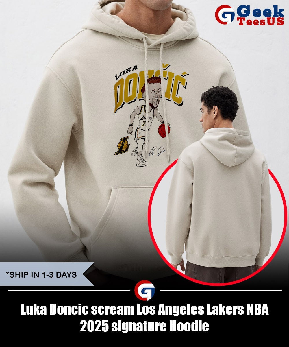 Luka Doncic scream Los Angeles Lakers NBA 2025 signature shirt