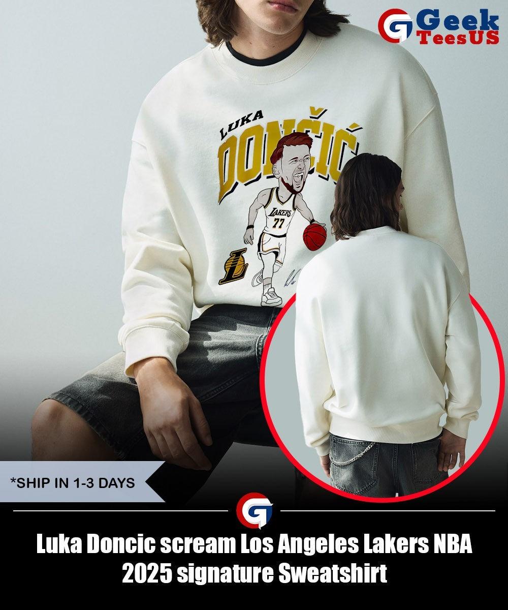 Luka Doncic scream Los Angeles Lakers NBA 2025 signature shirt