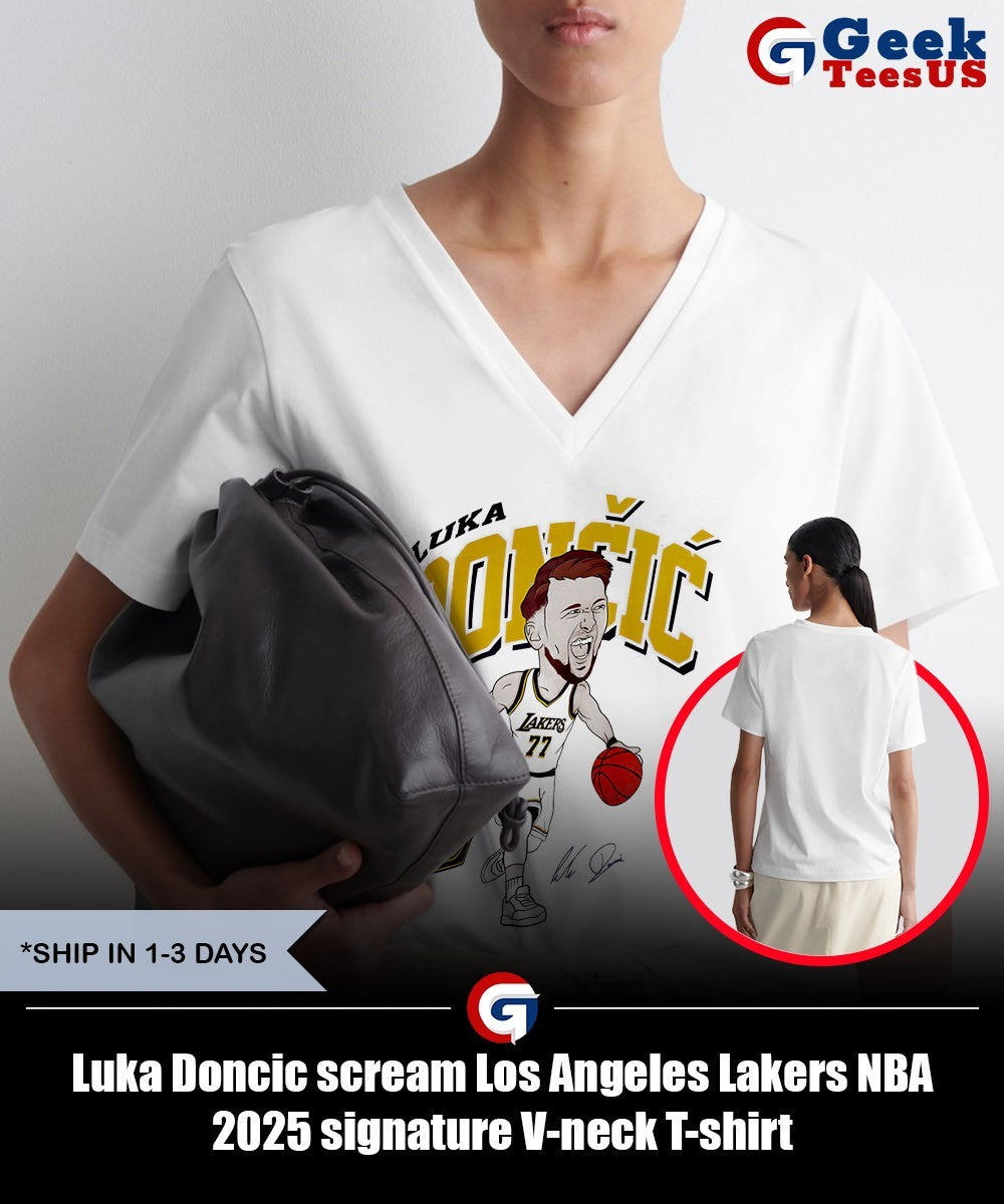 Luka Doncic scream Los Angeles Lakers NBA 2025 signature shirt