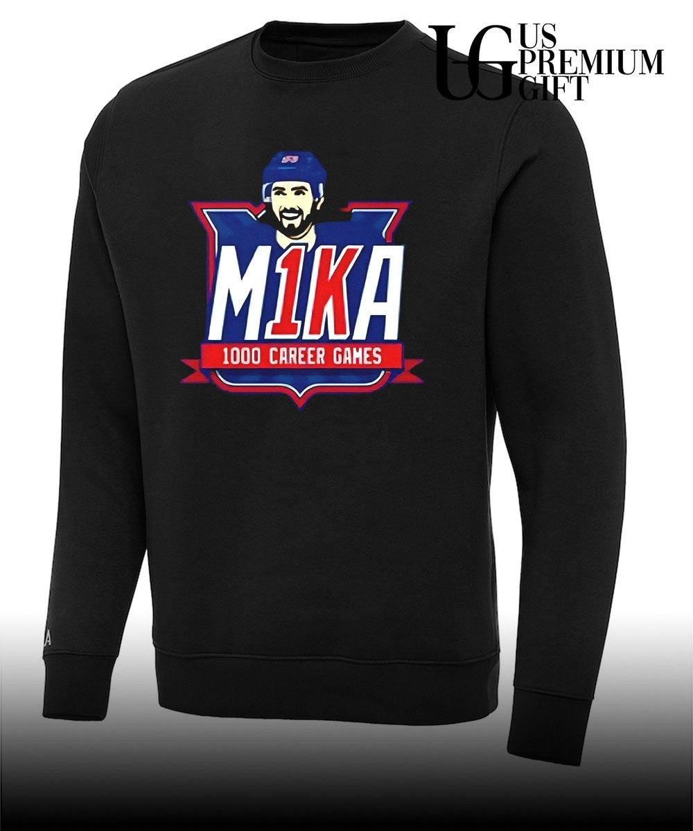 M1ka 1000 Career Games New York Rangers hockey shirt
