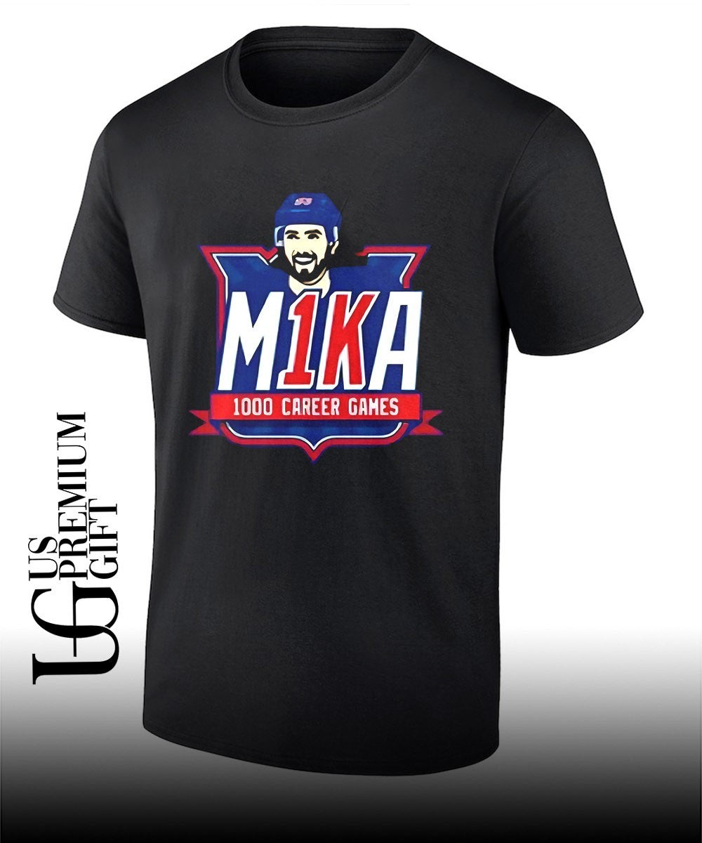 M1ka 1000 Career Games New York Rangers hockey shirt