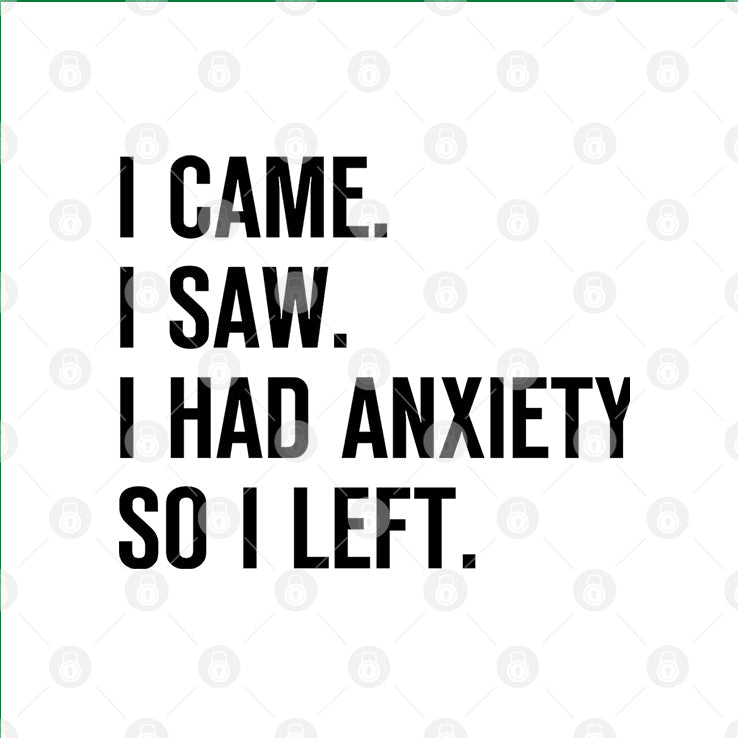 I Came I Saw I Had Anxiety So I Left T Shirt