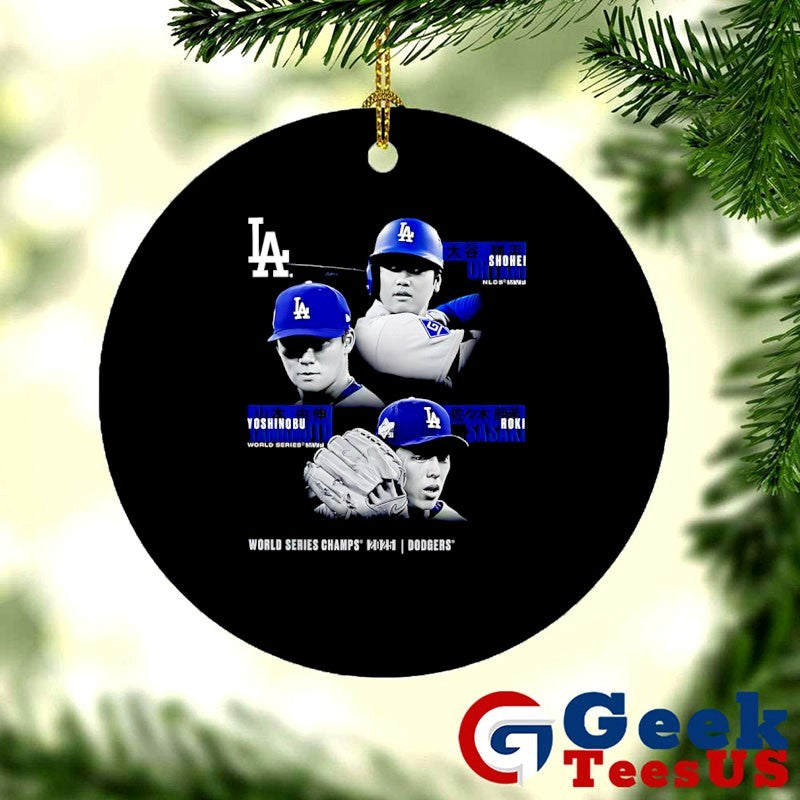 MLB 2025 Postseason Moment Shohei Ohtani Roki Sasaki and Yoshinobu Yamamoto Los Angeles Dodgers baseball shirt