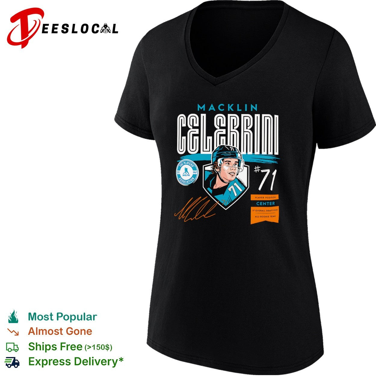 Macklin Celebrini San Jose Sharks Overall Draft Pick Signature shirt