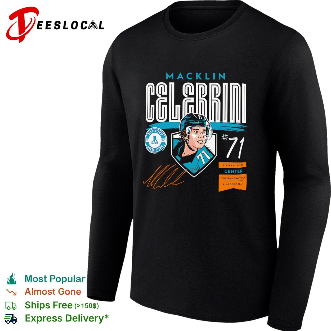 Macklin Celebrini San Jose Sharks Overall Draft Pick Signature shirt