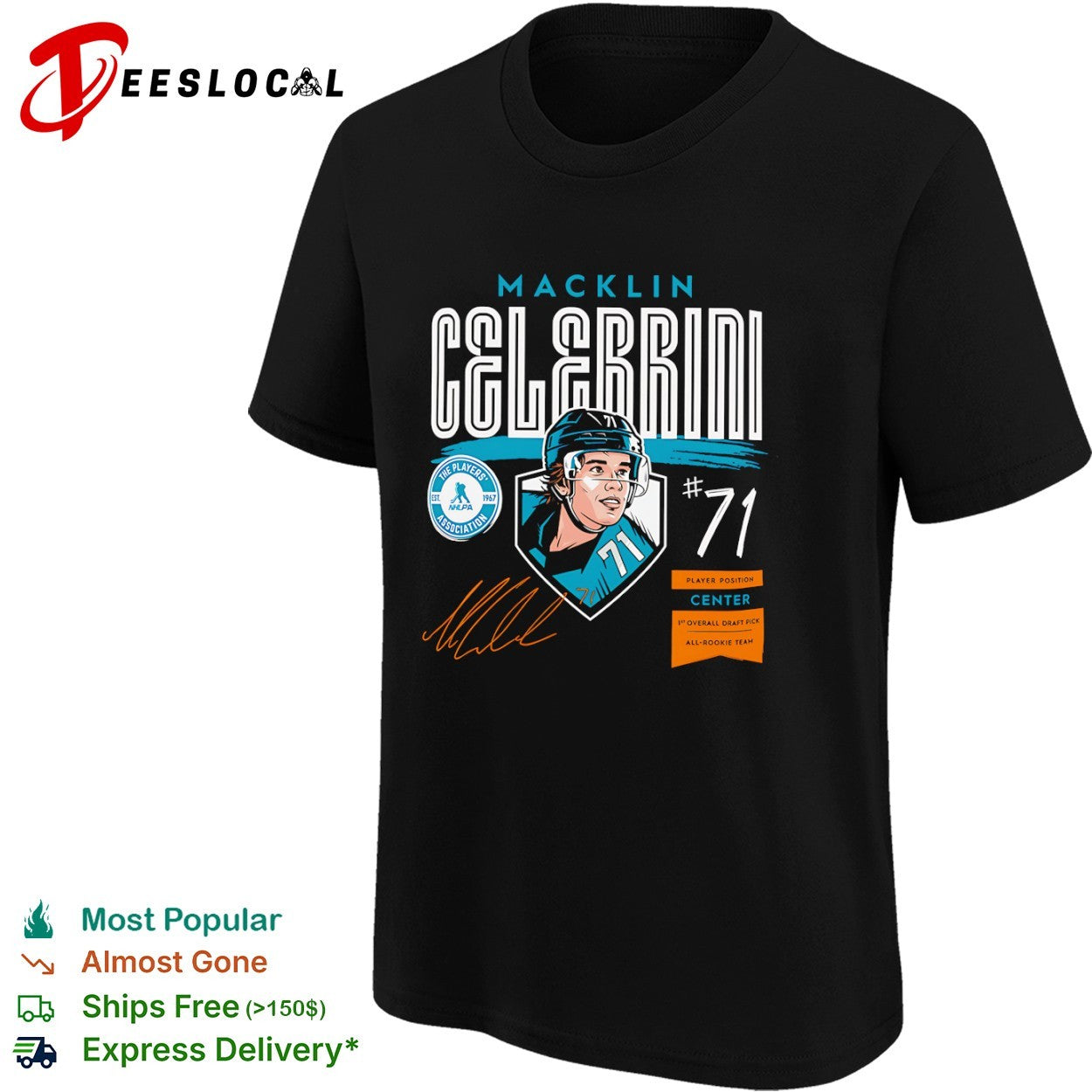 Macklin Celebrini San Jose Sharks Overall Draft Pick Signature shirt
