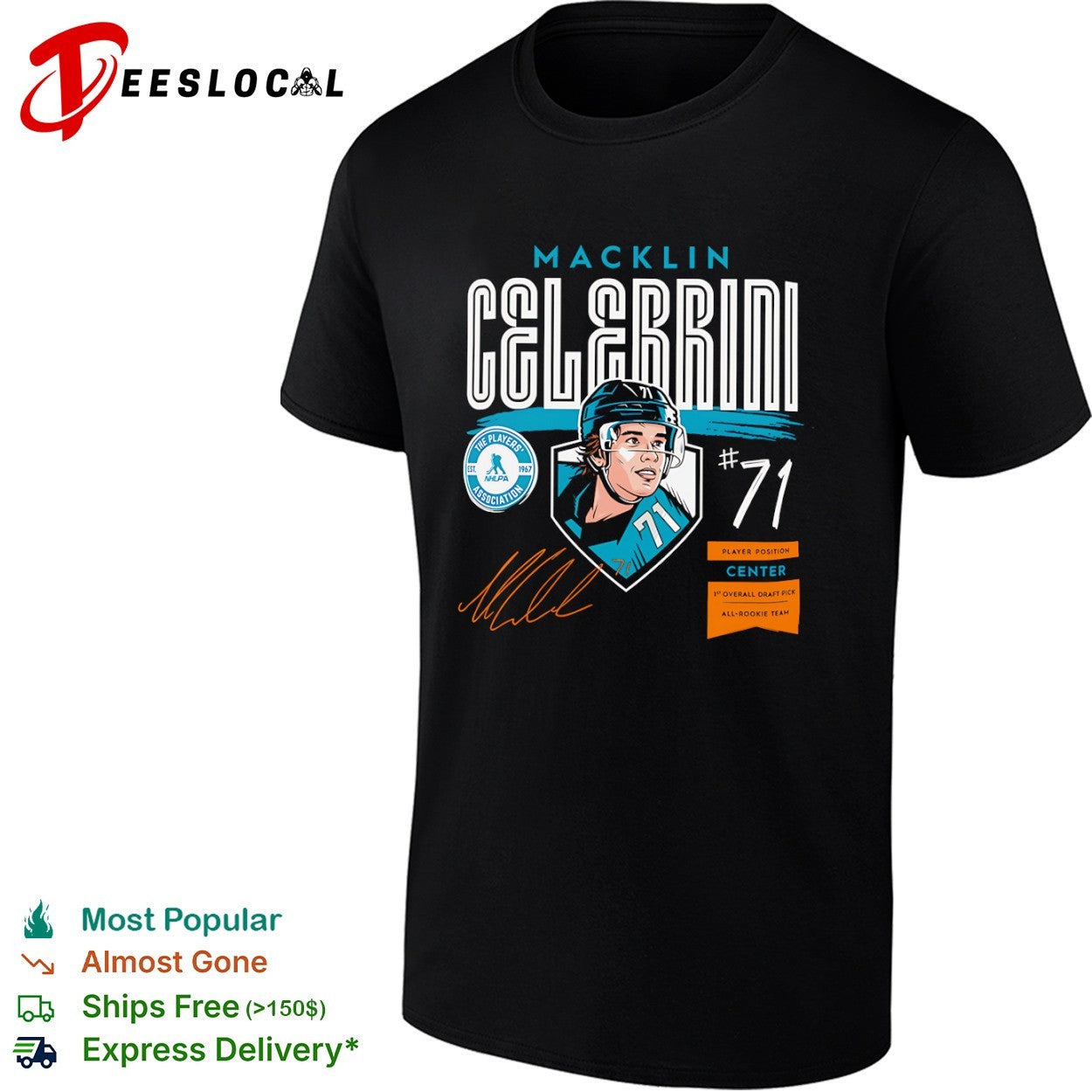 Macklin Celebrini San Jose Sharks Overall Draft Pick Signature shirt
